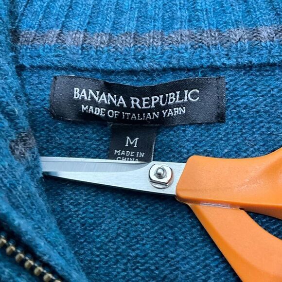 BANANA REPUBLIC Wool Blend 1/4 Zip Sweater - Picture 4 of 5